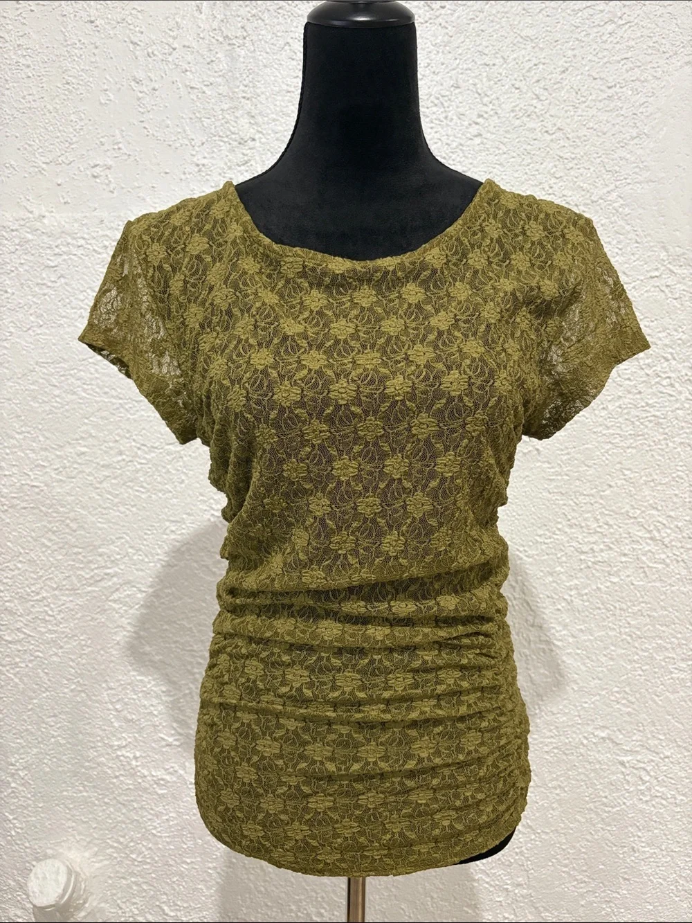 Intimately x Free People Women's Green Keep It Simple Lace Baby Lace Sheer Tee